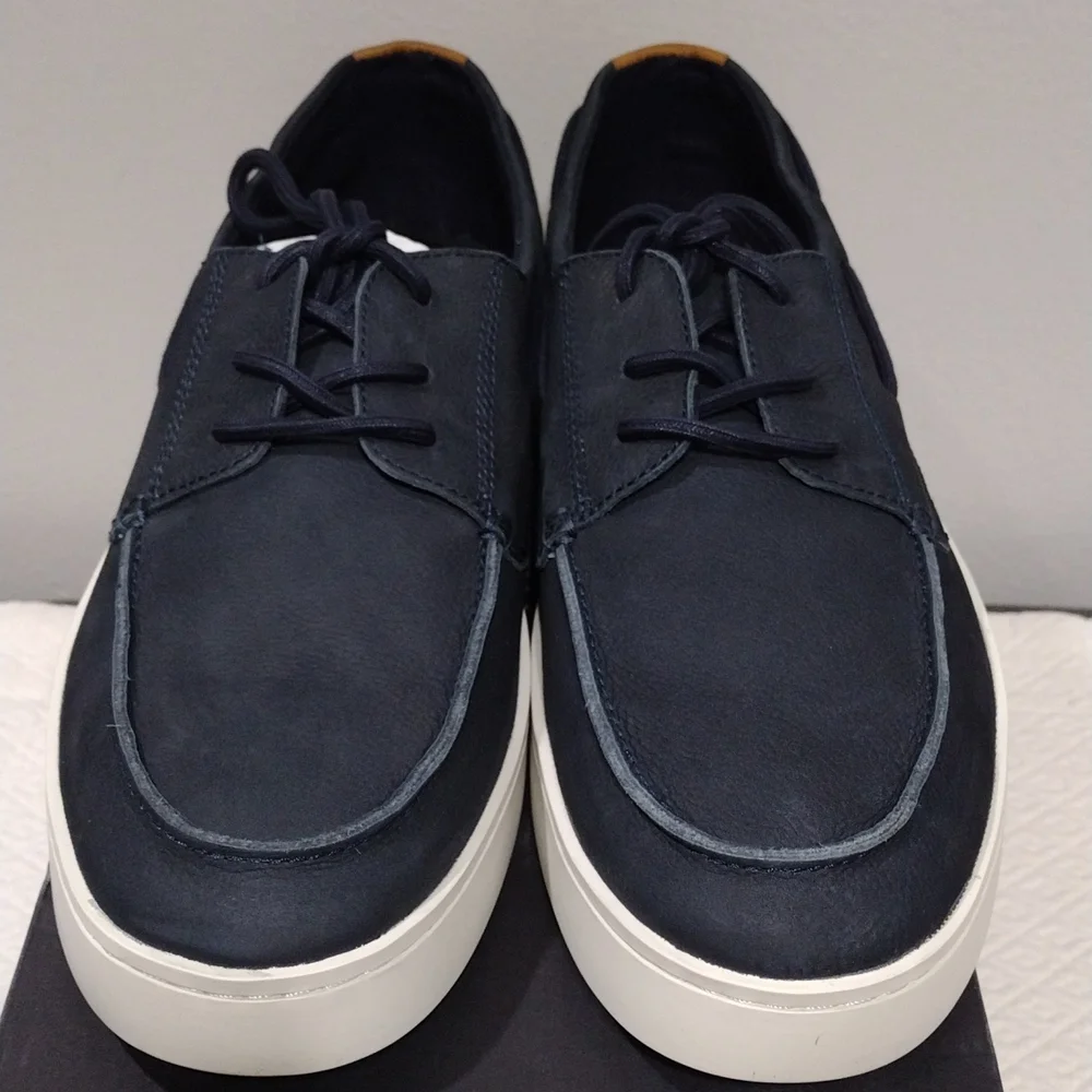 Banana Republic Morton Navy Nubuck Leather Boat Shoe